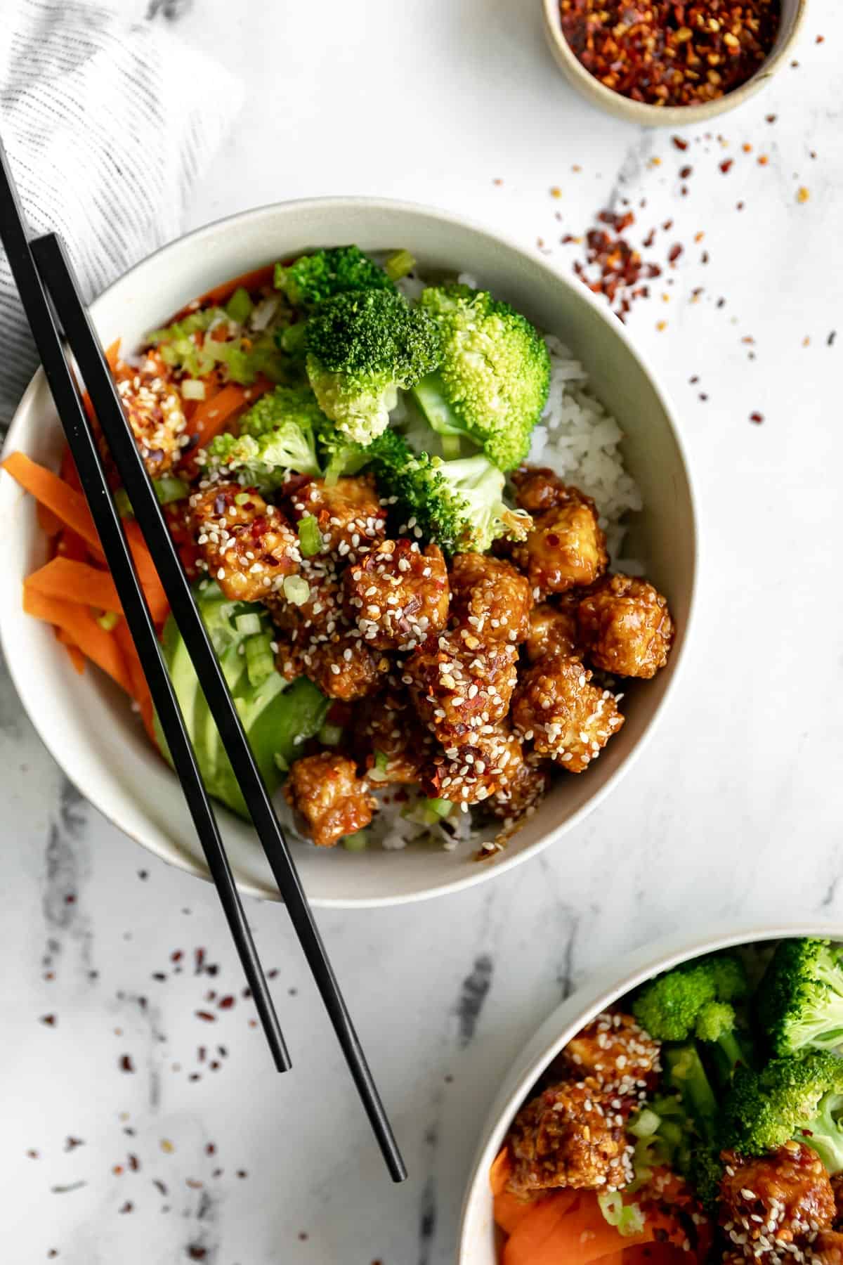 Spicy Garlic Crispy Tofu